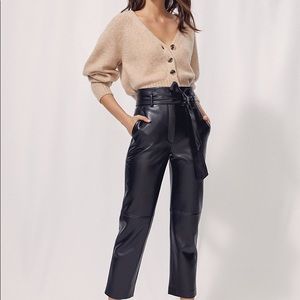 Aritzia tie-front faux leather pants